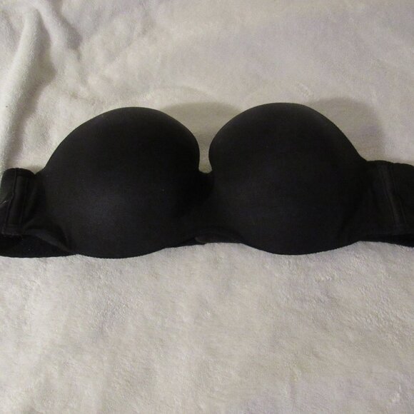Victoria's Secret Body By Victoria Lined Strapless Black Bra 38B - Picture 1 of 6